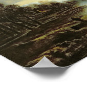 Poster Paysage de la rivière Lune avec chalets (Coin)