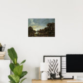 Poster Paysage de la rivière Lune avec chalets (Bureau à domicile)