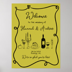 Poster Paysage de la table de Mariage de bienvenue de Han