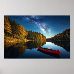 Poster Paysage de lac naturel à l'extérieur Calme Paisibl