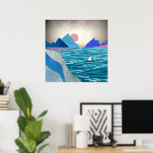 Poster Paysage de l'anse aux voiliers (Bureau à domicile)