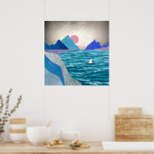 Poster Paysage de l'anse aux voiliers (Cuisine)