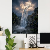 Poster Paysage de lumière de cascade céleste (Bureau à domicile)