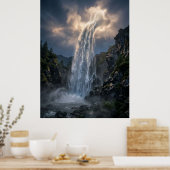 Poster Paysage de lumière de cascade céleste (Cuisine)