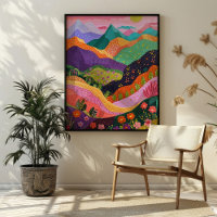 Paysage de montagne Abstrait Art coloré Imprimer