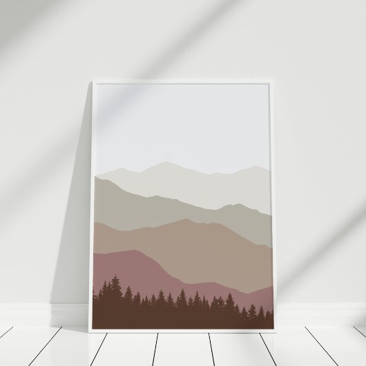 Poster Paysage de montagne abstrait de terre moderne sur