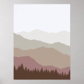 Poster Paysage de montagne abstrait de terre moderne sur (Devant)