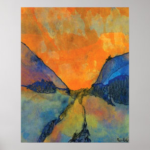 Poster Paysage de montagne d'Emil Nolde Vallée avec couch