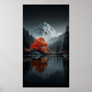 Poster Paysage de montagne dramatique
