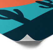 Poster Paysage de montagne du désert avec Cactus (Coin)