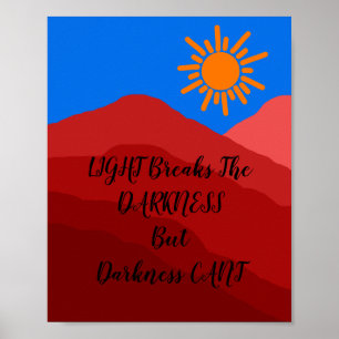 Poster Paysage de montagne peint à la main nature