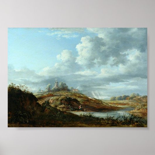 Poster Paysage de moulin à vent - Style de gélification (Devant)