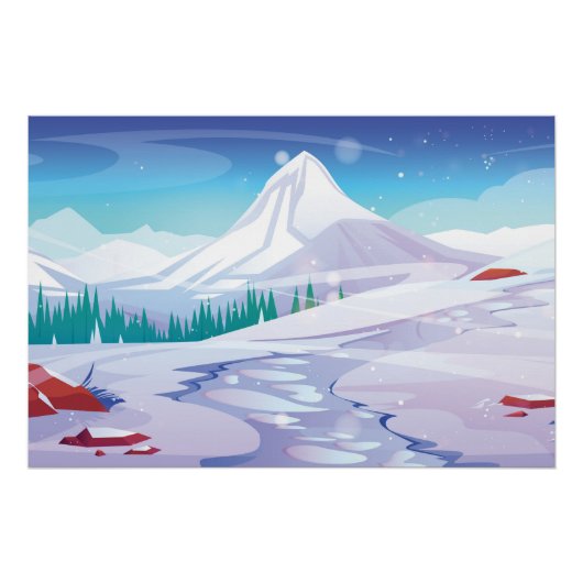Poster Paysage de neige (Devant)