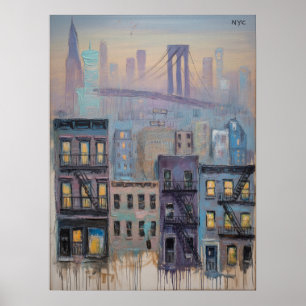 Poster Paysage de New York avec vue sur le pont de Brookl