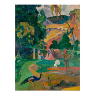 Poster Paysage de Paul Gauguin Matamoe avec Peacocks