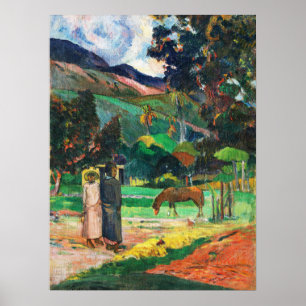 Poster Paysage de Paul Gauguin Tahitian, Paysage tropical