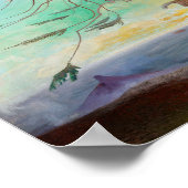 Poster Paysage de peinture d'un cèdre solitaire (Coin)