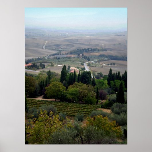 Poster Paysage de Pienza (Devant)
