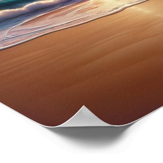 Poster Paysage de plage de coucher de soleil céleste psyc (Coin)