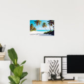Poster Paysage De Plage Île Tropicale Relaxant Tranquille (Bureau à domicile)