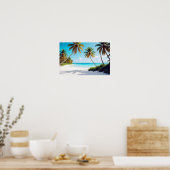 Poster Paysage De Plage Île Tropicale Relaxant Tranquille (Cuisine)