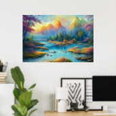 Poster Paysage de printemps aquarelle (Bureau à domicile)