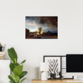 Poster Paysage de Rembrandt avec pont de pierre (Bureau à domicile)
