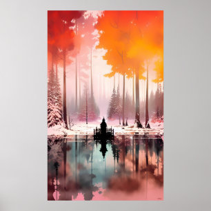 Poster Paysage de rêve de l'automne hivernal - Ken Gage A