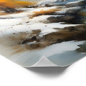 Poster Paysage de rivière d'hiver serein (Coin)