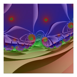 Poster Paysage de Roswellian Art fractal arc-en-ciel