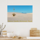 Poster Paysage de sables blancs du désert et Yucca (Cuisine)
