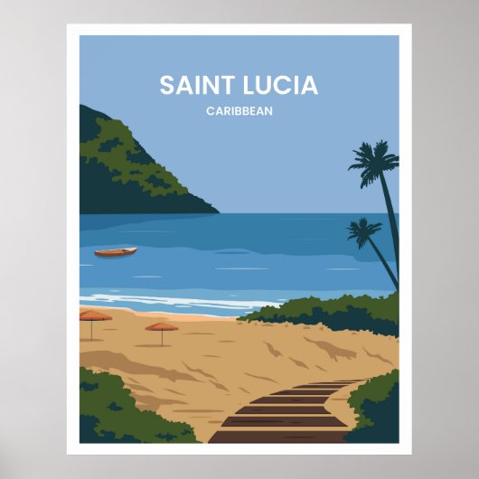 Poster Paysage de Sainte-Lucie (Devant)
