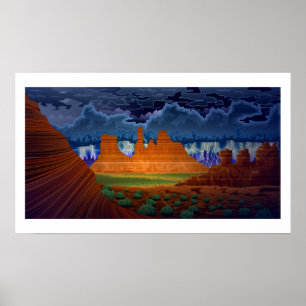 Poster Paysage de scène de désert à l'art d'affiche de