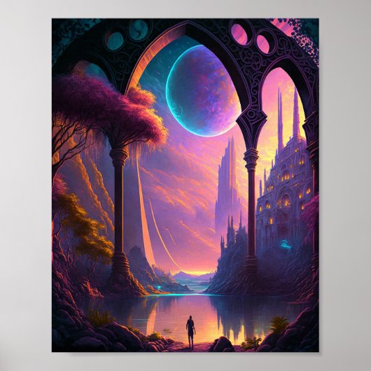 Poster Paysage de science-fiction Imaginaire (Devant)