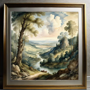 Poster Paysage de style peinture vintage