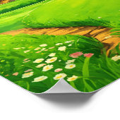 Poster Paysage de terrain en laiton vert lunaire (Coin)