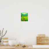Poster Paysage de terrain en laiton vert lunaire (Cuisine)