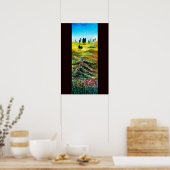 POSTER PAYSAGE DE TOSCANE AVEC COQUELICOTS (Cuisine)