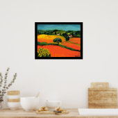 POSTER PAYSAGE DE TOSCANE AVEC DÉBORDEMENT (Cuisine)