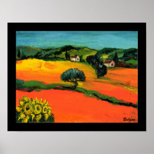 POSTER PAYSAGE DE TOSCANE AVEC DÉBORDEMENT