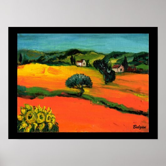 POSTER PAYSAGE DE TOSCANE AVEC DÉBORDEMENT (Devant)