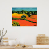POSTER PAYSAGE DE TOSCANE AVEC DÉBORDEMENT (Cuisine)