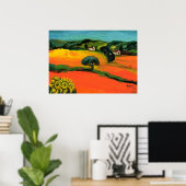 POSTER PAYSAGE DE TOSCANE AVEC DÉBORDEMENT (Bureau à domicile)