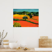 POSTER PAYSAGE DE TOSCANE AVEC DÉBORDEMENT (Cuisine)