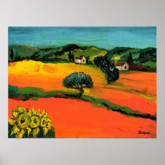 POSTER PAYSAGE DE TOSCANE AVEC DÉBORDEMENT (Devant)
