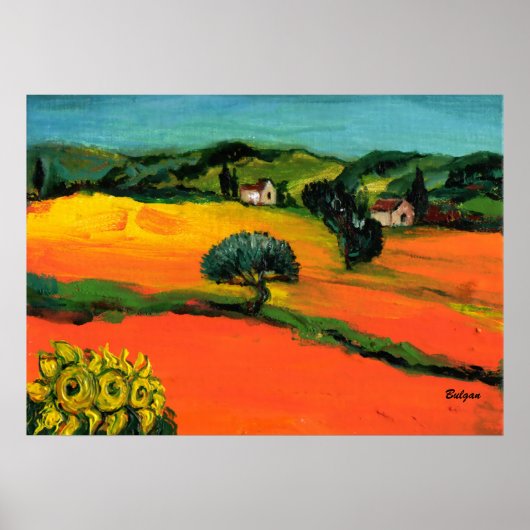 POSTER PAYSAGE DE TOSCANE AVEC DÉBORDEMENT (Devant)