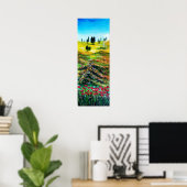 POSTER PAYSAGE DE TOSCANE AVEC DES COQUELICOTS (Bureau à domicile)