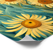 Poster Paysage de tournesol en style Van Gogh (Coin)
