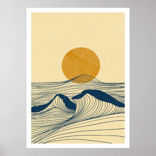 Poster Paysage de vagues océaniques (Devant)