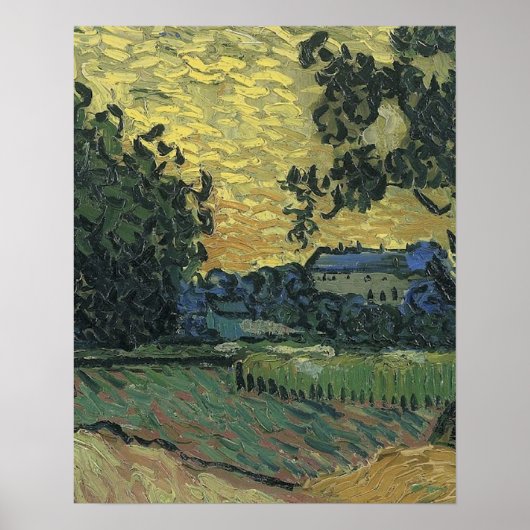 Poster Paysage de Van Gogh à Twilight (Devant)